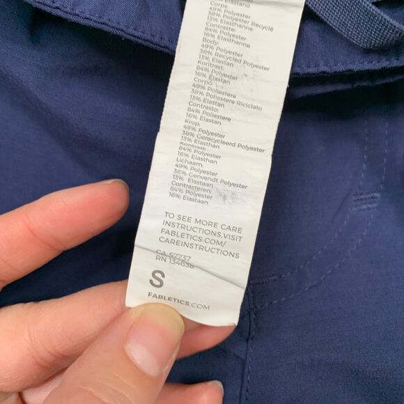 Fabletics Pants Mens S Small Navy The Only Drawstring Lightweight Performance - Picture 8 of 15